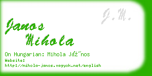 janos mihola business card